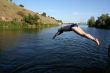 jumping in water