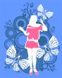 Woman and butterflies