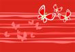 Red butterflies background