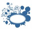 Blue blot and flowers frame
