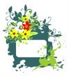 Green grunge floral frame