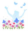 Girl and butterflies