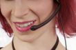 woman with headset
