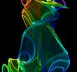 colourful smokey swirls on dark background