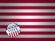 Vote Button on Stripes Background