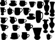 Silhouettes of pots and vases