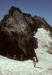 Climbers crossing glacier