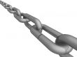 Metal chain on a white background. 3D image.