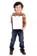 Small boy with clipboard