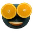 Two smiling orange
