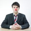 Businessman with red nose
