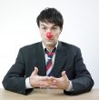 Businessman with red nose