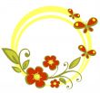 red flowers and butterflies