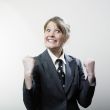 Excited businesswoman