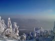 winter in mountains, forest, rocks