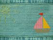 Yacht from multi-coloured cloth on a jeans fabric