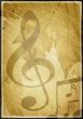 Background in retro - style, with musical symbols
