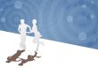 Background with a silhouette of the dancing pair