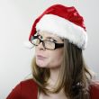 Woman in santa hat