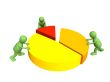 Three 3d puppets, making the round diagram