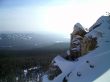 winter in mountains, forest, rocks