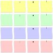 Stickers: yellow, green, blue, red