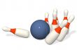 Bowl for bowling, brought down skittles