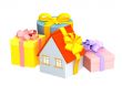 3d house - gift, wrapping a bright tape