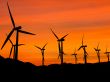Wind turbines in sunset 2