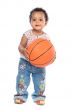 Baby whit basketball