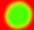 Green spot on red