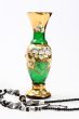 Crystal green vase and black beads