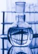 Blue chemistry vials