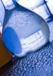 Blue chemistry vials