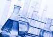 Blue chemistry vials