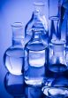 Blue chemistry vials