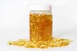 Glass pot with gold boluses