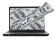 notebook with dollar background