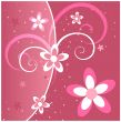 Pink Flowers and Swirls