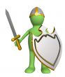 Knight - puppet in an armour, with a board