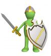 Knight, holding board with an inscription security