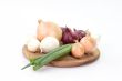 Onions on a kitchen board