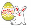 sitting rabbit and easter egg