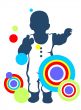 baby and abstract pattern
