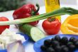 Multi-coloured vegetables for salad
