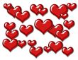 Hearts on White