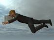 Businessman flying like superman