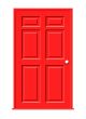 Painted Red Wood Door Illustration