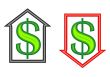 Arrows with Money Symbols - Up and Down