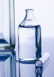 Blue chemistry vials